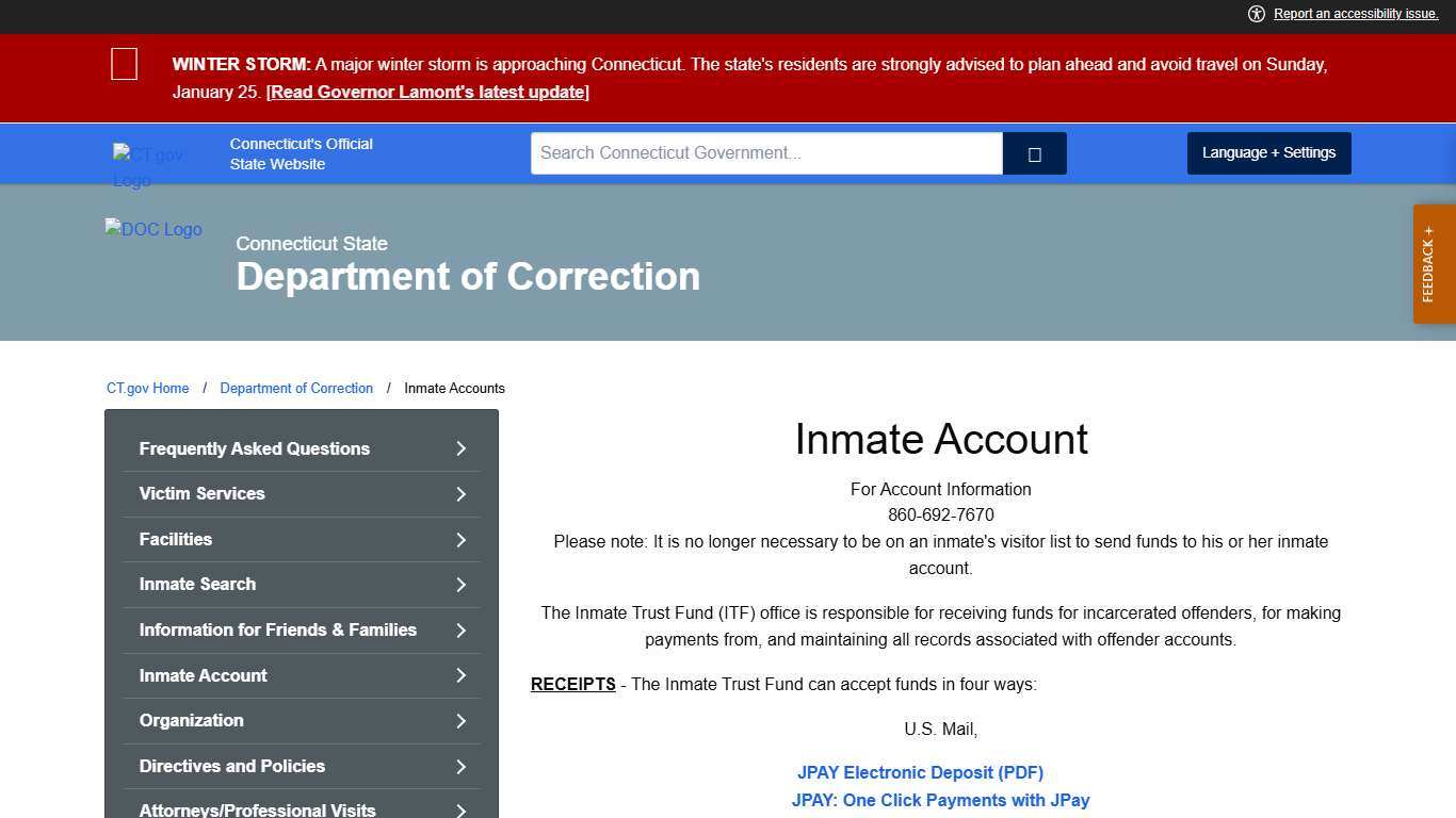 Inmate Accounts