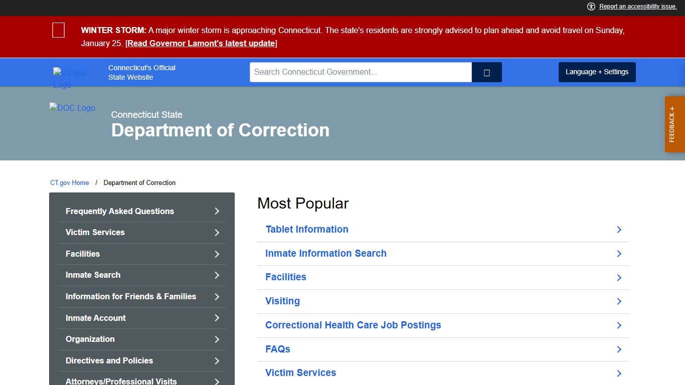 Connecticut Department of Correction